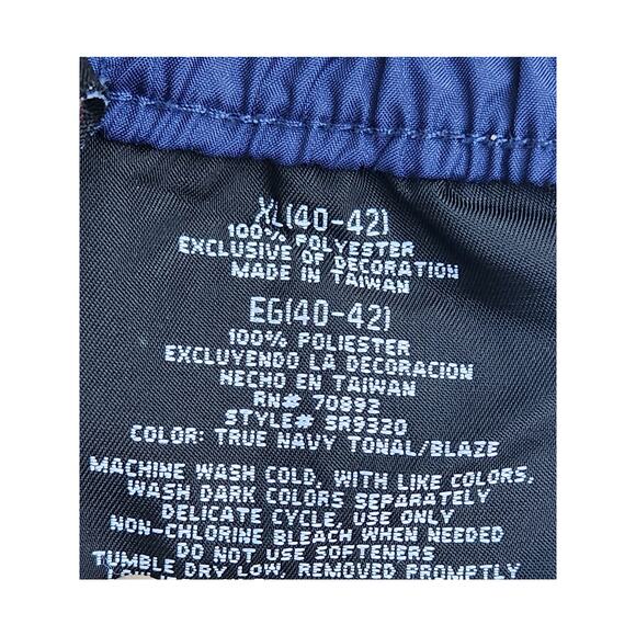 Starters Windbreaker Track Pants Mens XL Navy/Orange Logo Stretch Waist Y2K VTG - Picture 6 of 6